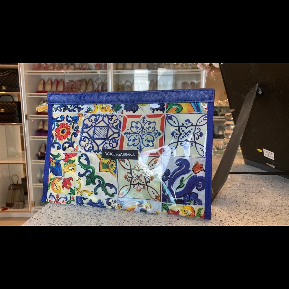Dolce & Gabbana Maiolica Print Clutch/Pouch Bag